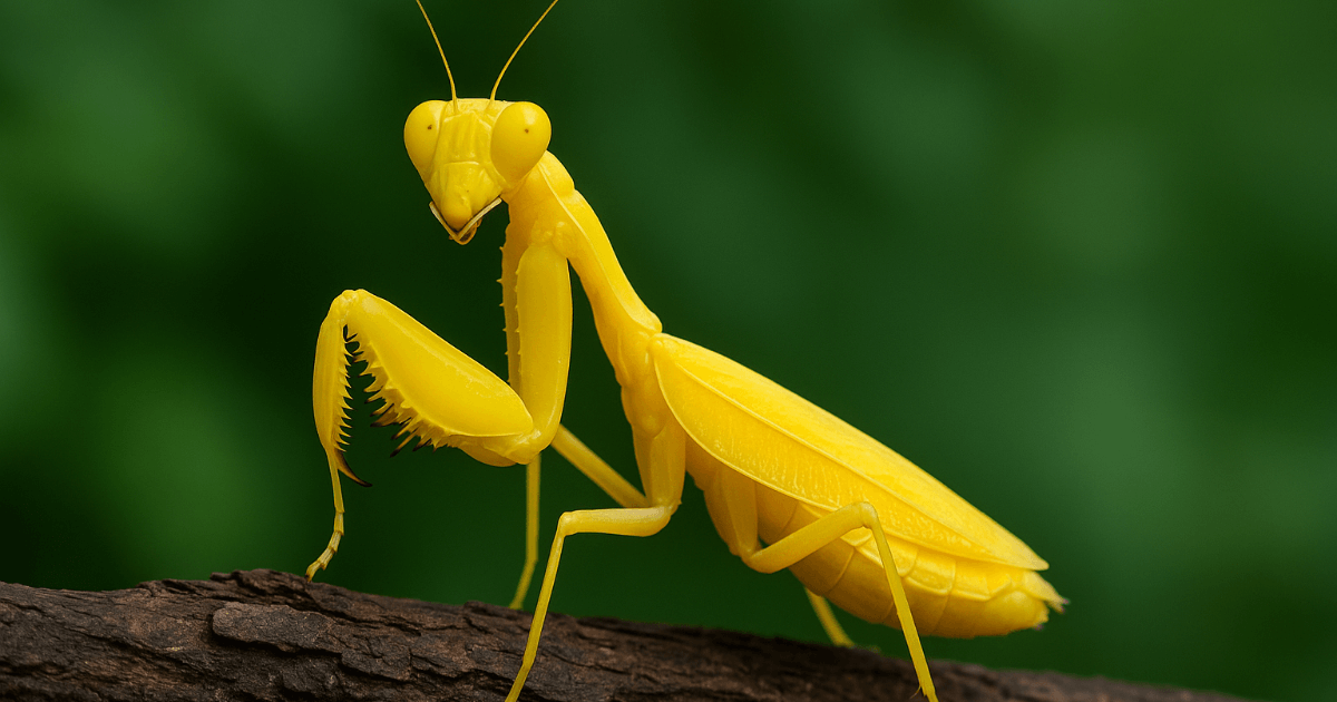 A Praying Mantis in Full Yellow Discovered by Elementary School Student in Okinawa — Experts Surprised by Its "Extremely Rare" Identity