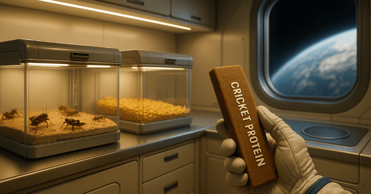 « Le jour où des "insectes" arrivent dans la cuisine de l'espace » : En apparence de la poudre, en réalité des insectes : la révolution du design alimentaire commence à bord des vaisseaux spatiaux.