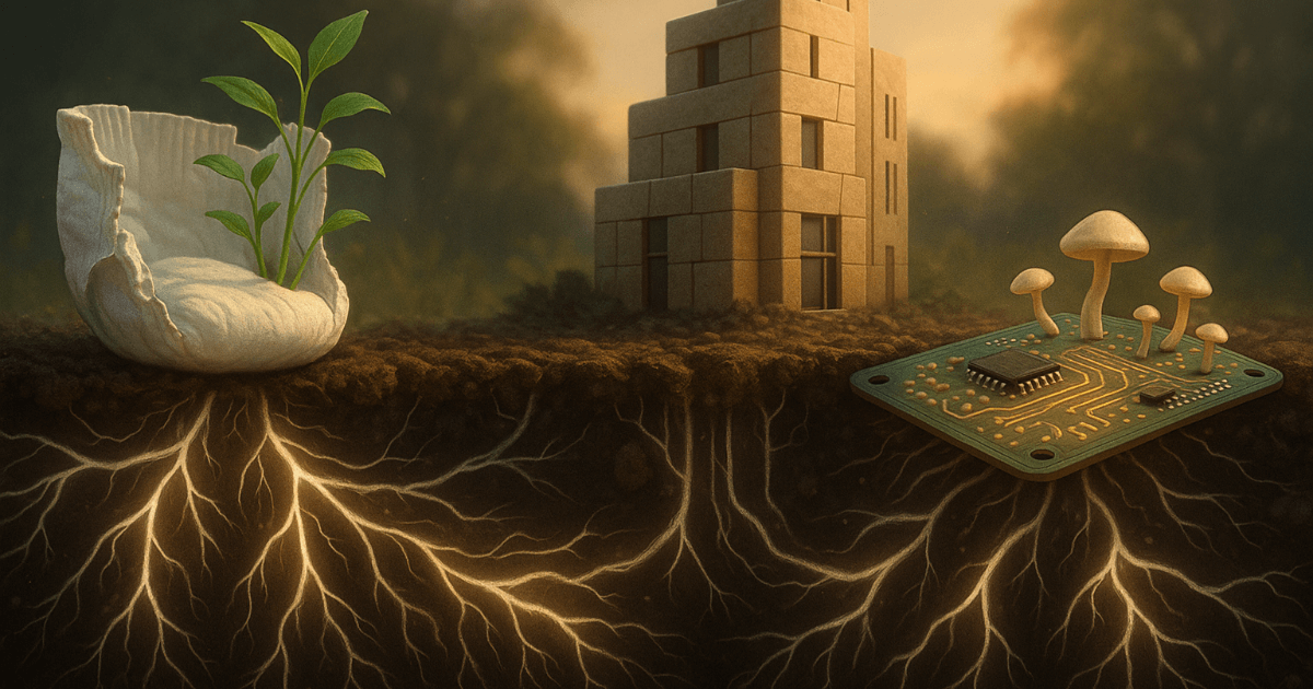 Des couches pour bébés aux capteurs ? Une vision future où les champignons deviennent une infrastructure