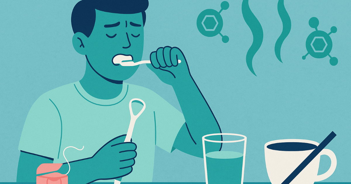 ¿Por qué persiste el mal aliento incluso después de cepillarse los dientes? Estrategias para combatir el mal aliento con la lengua, el hilo dental y la saliva.
