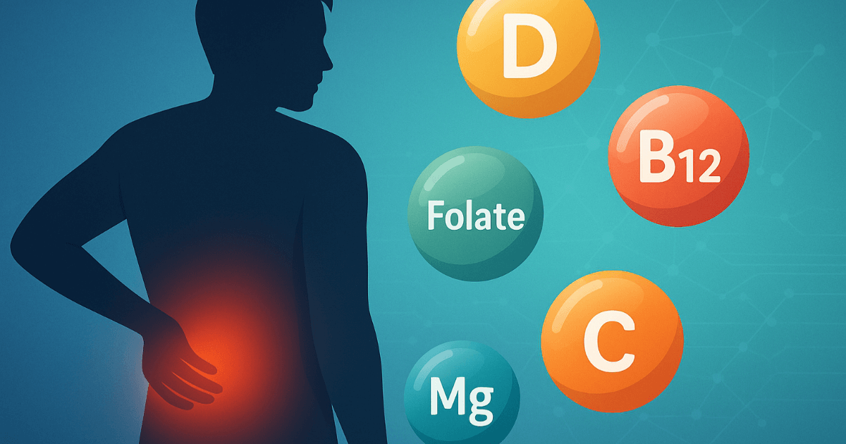 ¡No solo vitamina D! Datos impactantes sobre cómo B12, ácido fólico, C y Mg influyen en el dolor - Desentrañando el misterio del dolor crónico causado por la deficiencia de vitaminas: una nueva perspectiva revelada por investigaciones recientes
