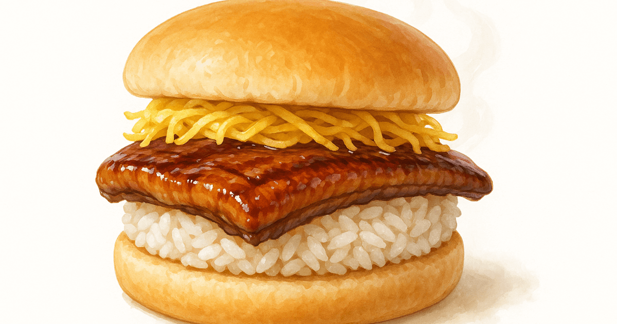 乐天利推出“鳗鱼饭汉堡”，革新土用丑日——米饭和鳗鱼全都夹在一起！为日本的夏天提供新的选择