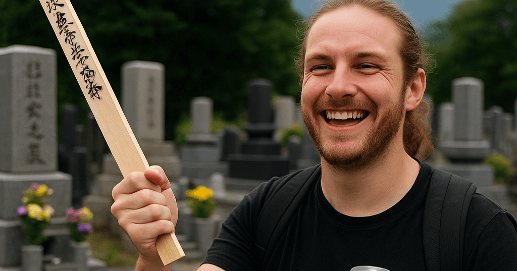 Swinging a Sotoba and Eating Offerings: Interview with a Foreign Man Involved in Misconduct at a "Japanese Cemetery." His Apology with a Smile Raises Questions About "Cultural Boundaries."