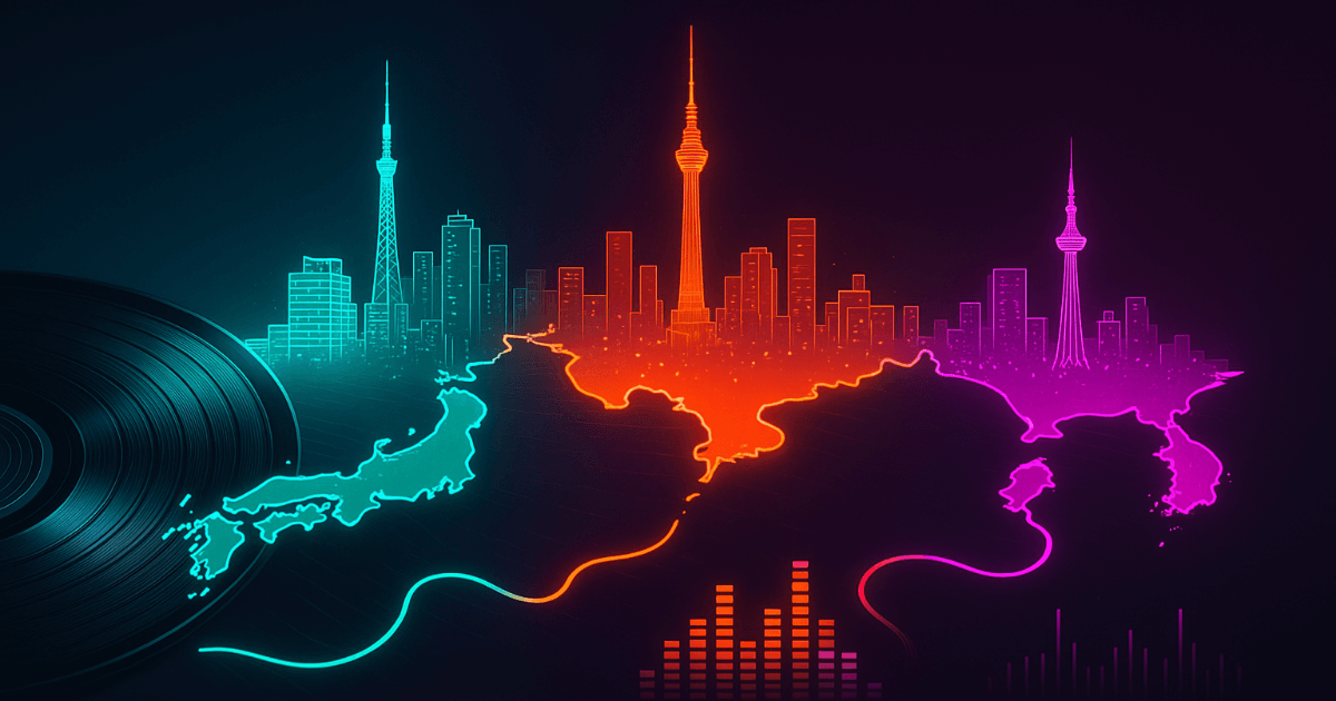 Japón, en el segundo lugar mundial, China en rápida persecución y Corea del Sur luchando con su influencia: el mapa musical de Asia Oriental según las cifras.