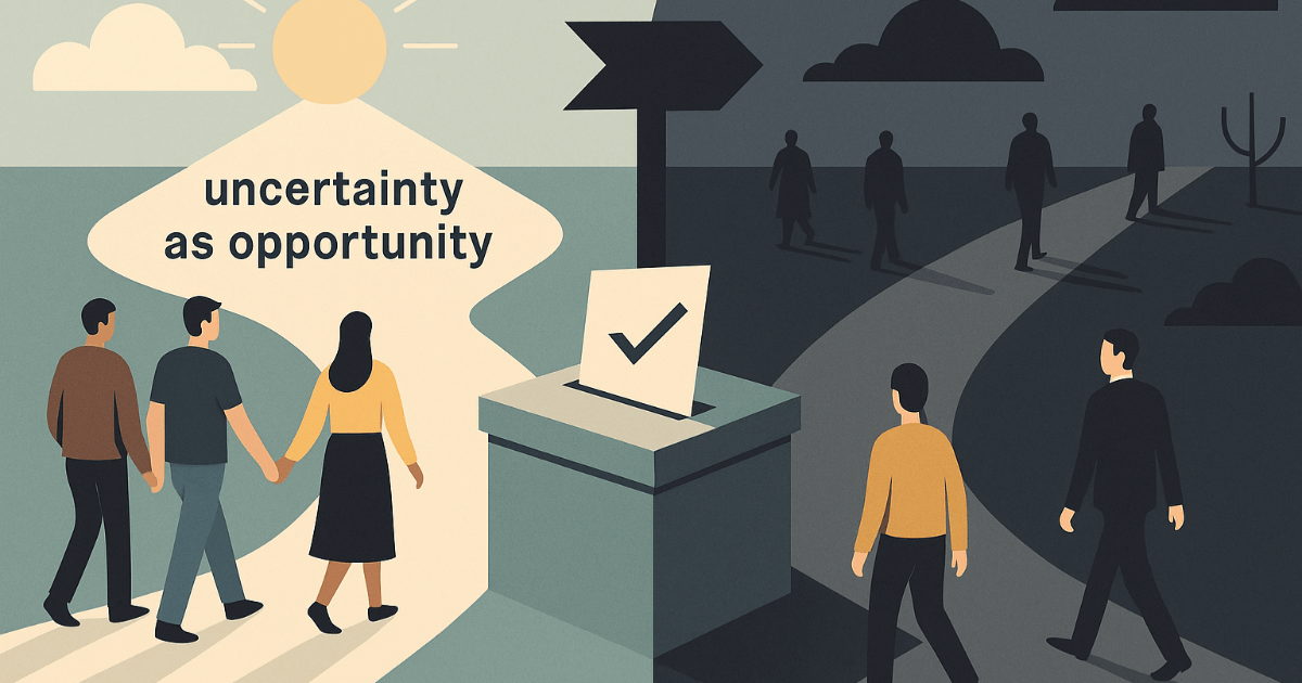 La politique qui attise l'anxiété vs. l'esprit qui savoure l'incertitude : Dans une époque d'inquiétude, réduire les "votes de droite" résidait étonnamment dans "l'état d'esprit".