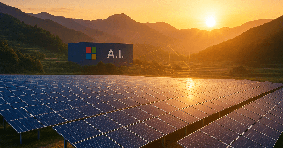 Microsoft apuesta por "otros 100 MW" en Japón: Llenar de energía solar la era de la IA. El próximo movimiento elegido por MS es la energía solar.
