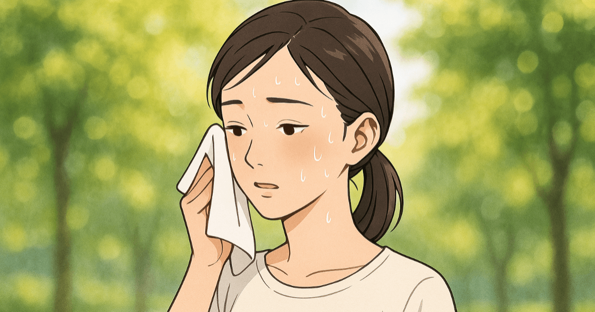 Guide complet pour vaincre la "transpiration faciale" en été ── Techniques de nettoyage correctes, méthode de lavage du visage incluant "jusqu'au conduit auditif", et habitudes de vie pour réduire la transpiration.