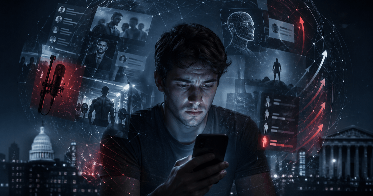 “男性气质”不再局限于网络的角落——当今时代，##HTML_TAG_##Manosphere##HTML_TAG_##已成为日常用语