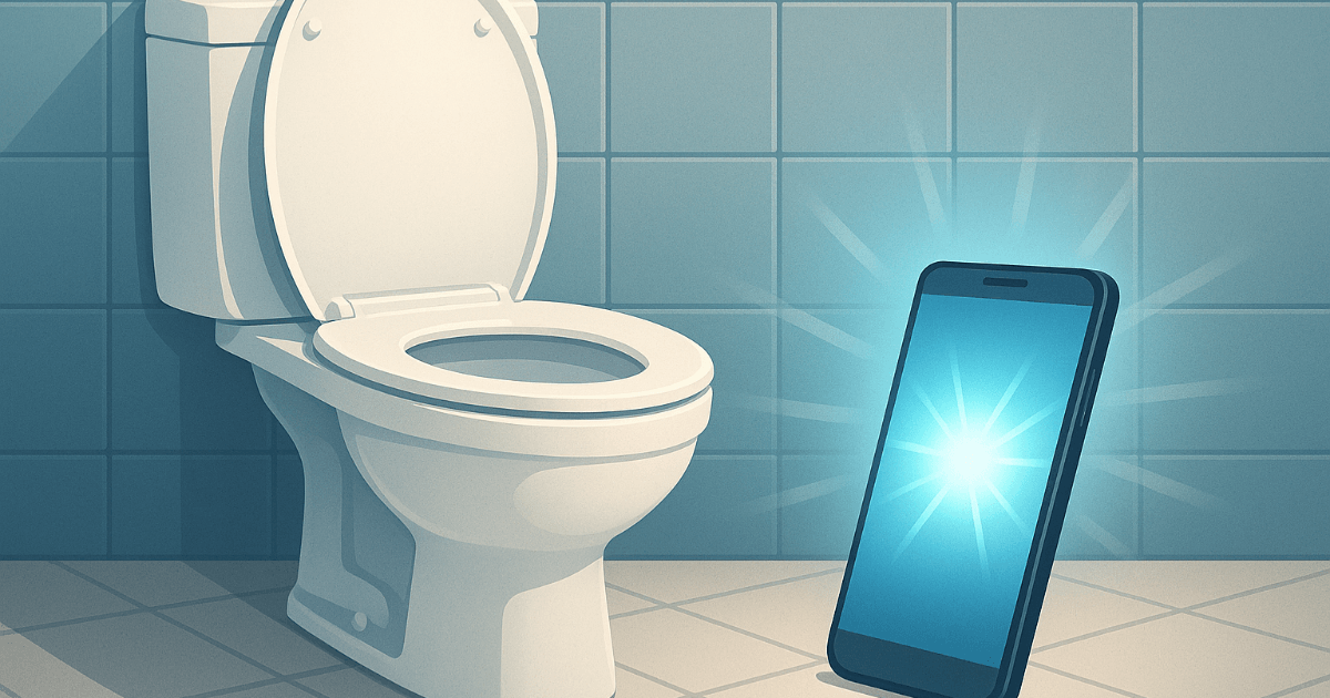 Using your mobile phone in the toilet is harmful to your health—and the cause isn't "germs"