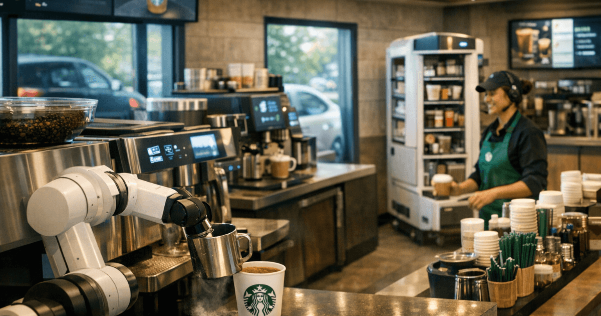 スターバックス、ロボットバリスタで新たな一杯の革命を！スタバ再生の切り札は“ロボットと手書き” ─ AI導入で“第三の場所”は戻るのか