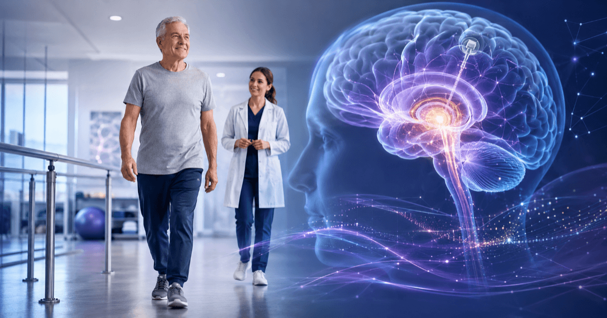 Eine Ära des Lernens des Gehens durch tiefe Hirnstimulation ─ KI-Behandlung verbessert das Gehen von Parkinson-Patienten